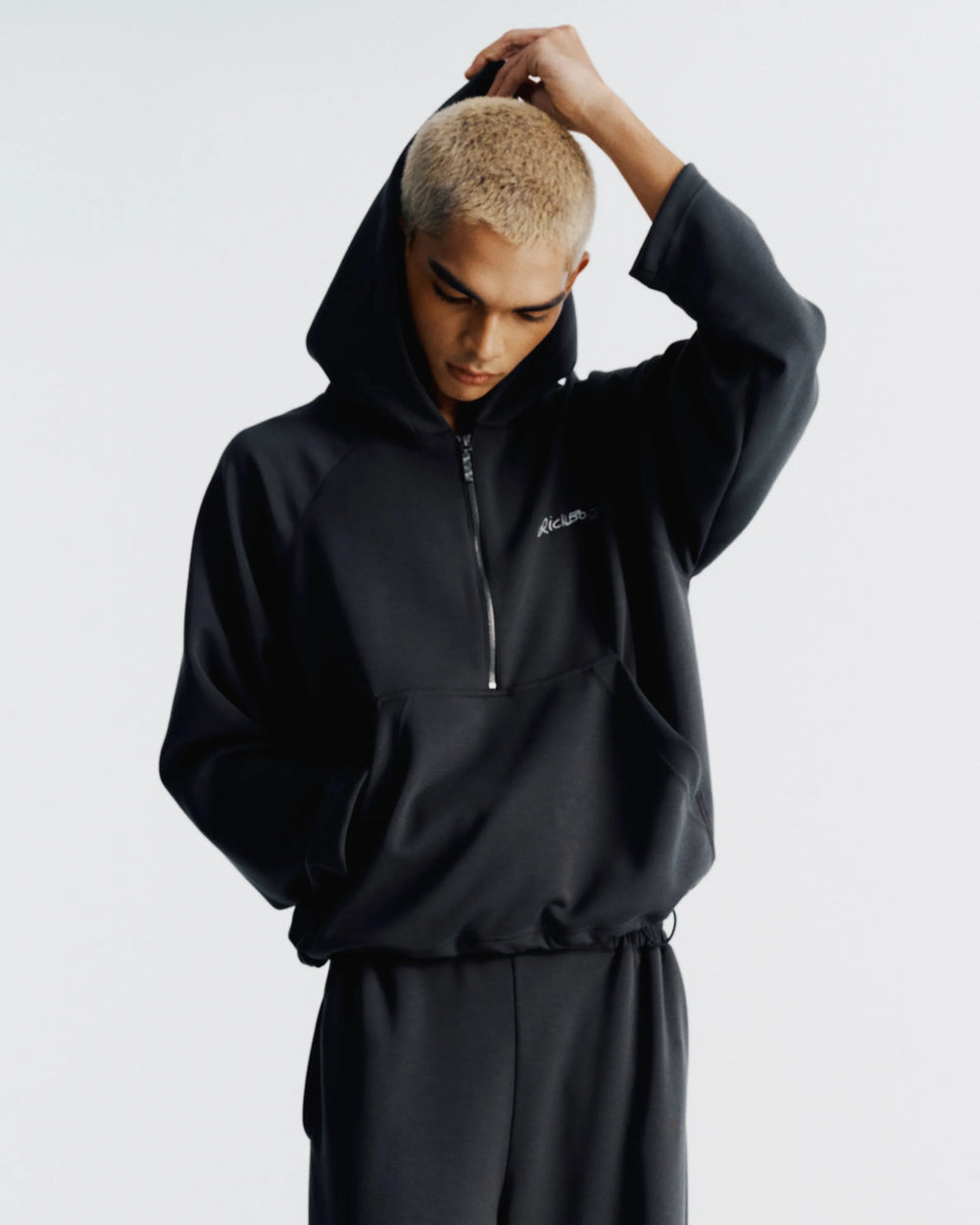 Airy Quarter Zip Hoodie - Smoke