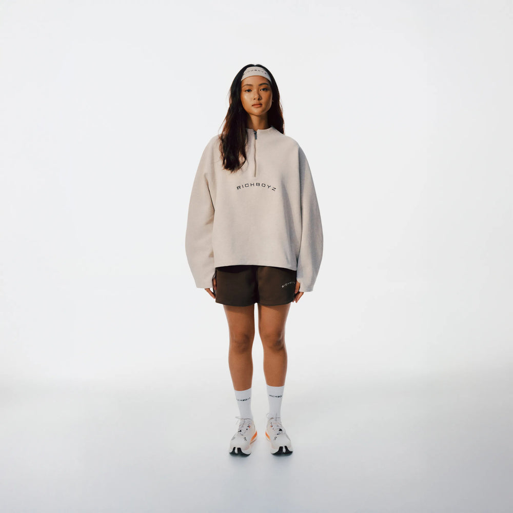 ichboyz Airy Zip Sweater Heather Gray lifestyle shot, post-workout luxury streetwear, Wear The After collection