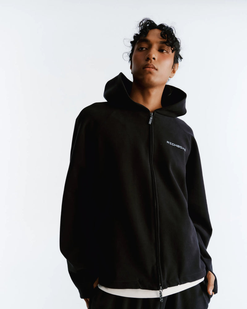 Airy Zip Hoodie - Black