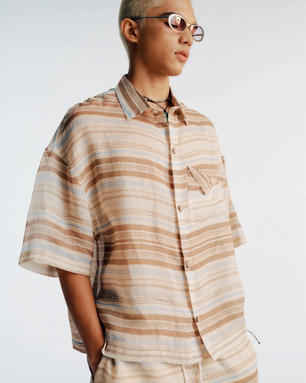 Box Linen Polo - Brown