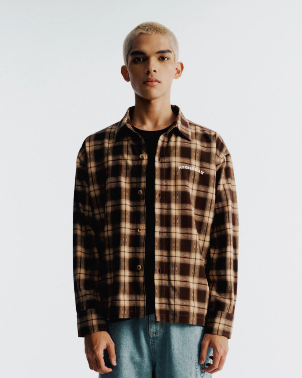 Box Long Sleeve Plaid - Brown