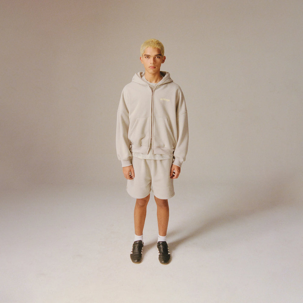 Double Zip Box Hoodie V2 - Icy Gray