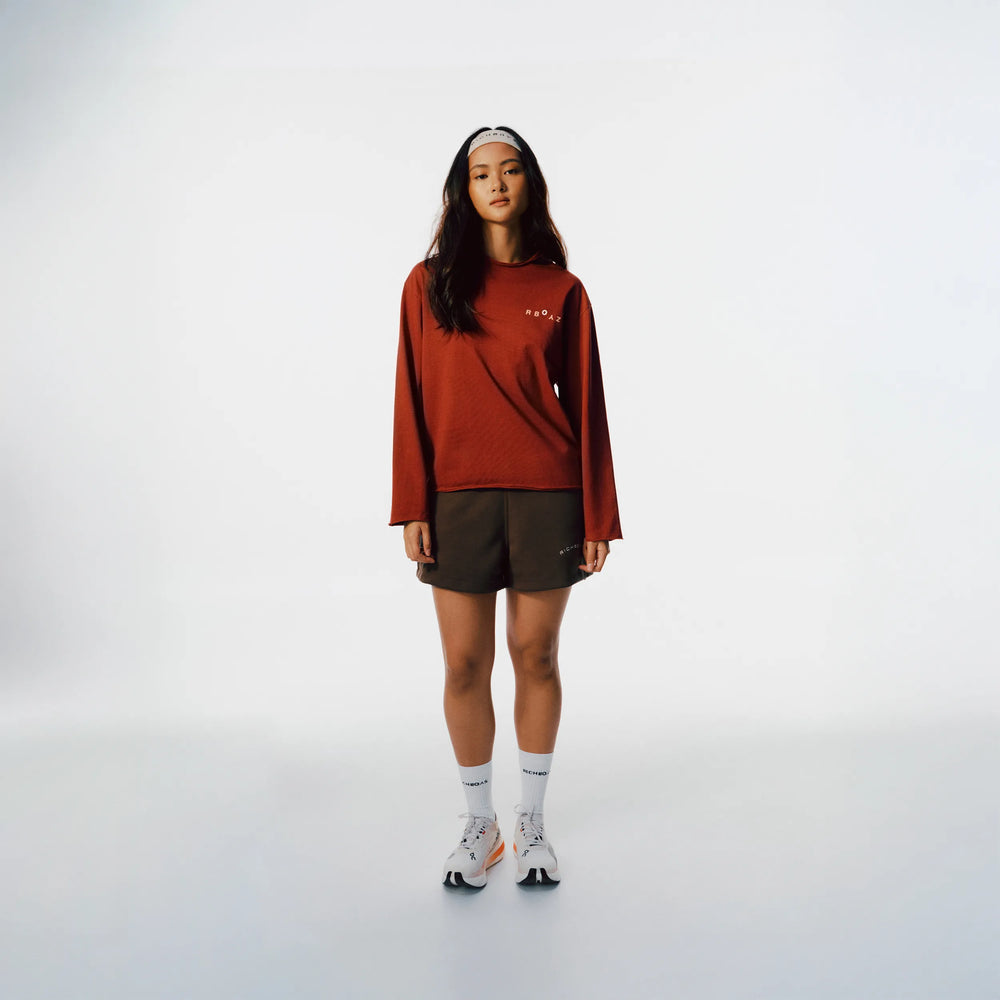 Richboyz Afterburn Long Sleeve lifestyle shot, post-workout luxury streetwear, Wear The After collection