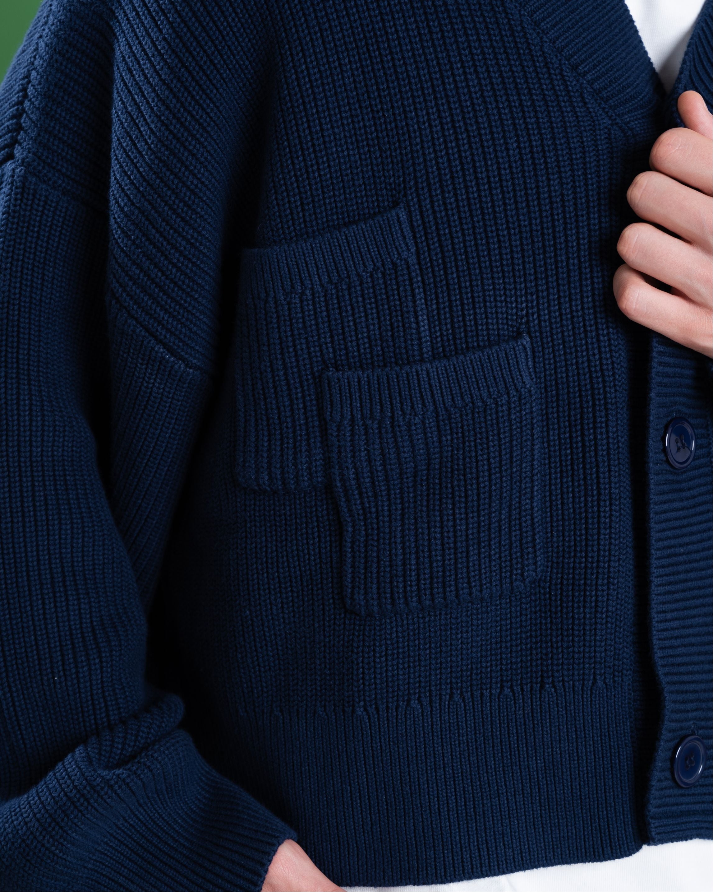 Knitted Cardigan - Navy Blue