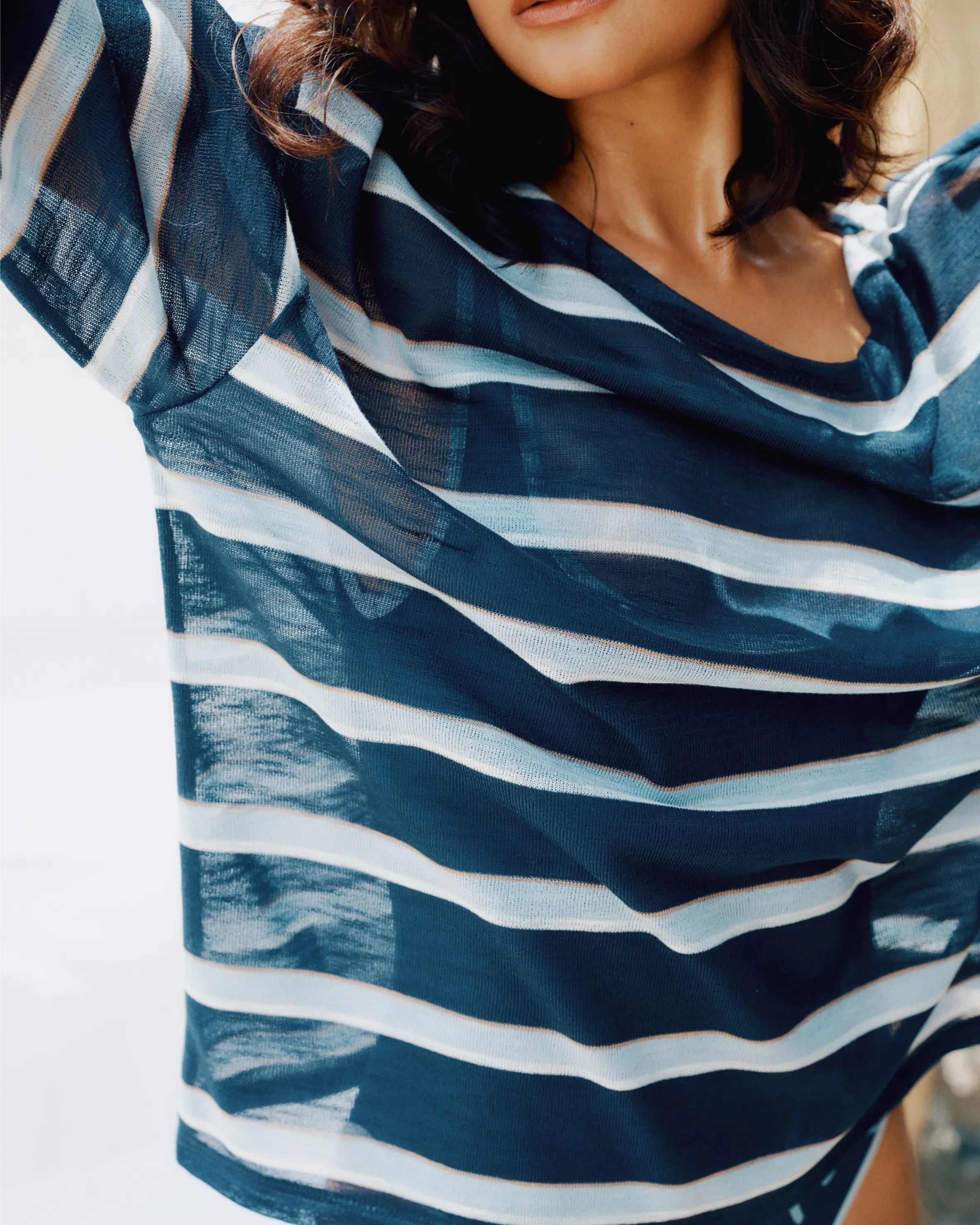 Striped Cover Up - Blue