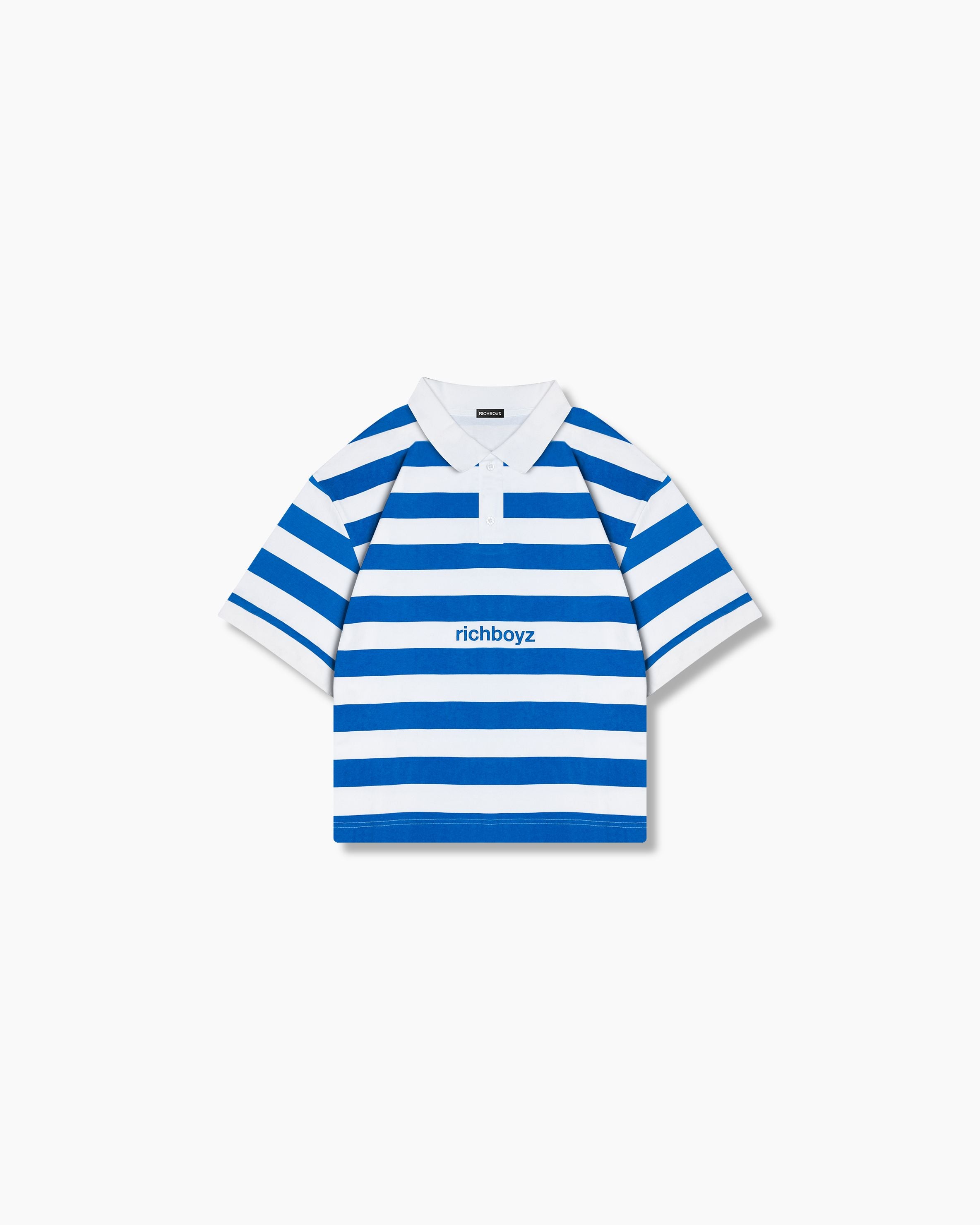 Striped Polo - Blue