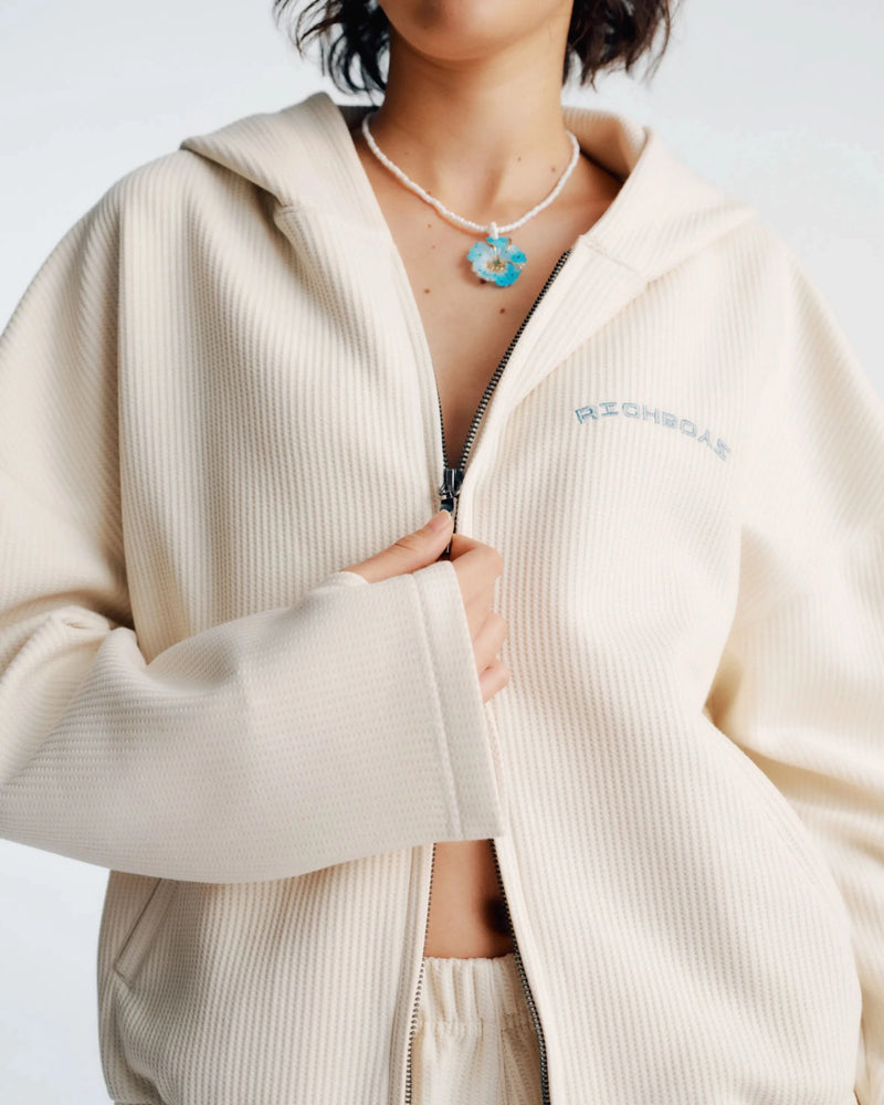 Waffle Hoodie - White