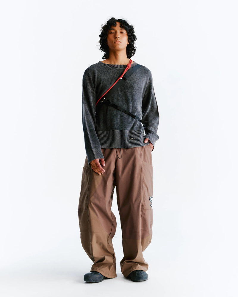Washed Knitted Sweater - Black