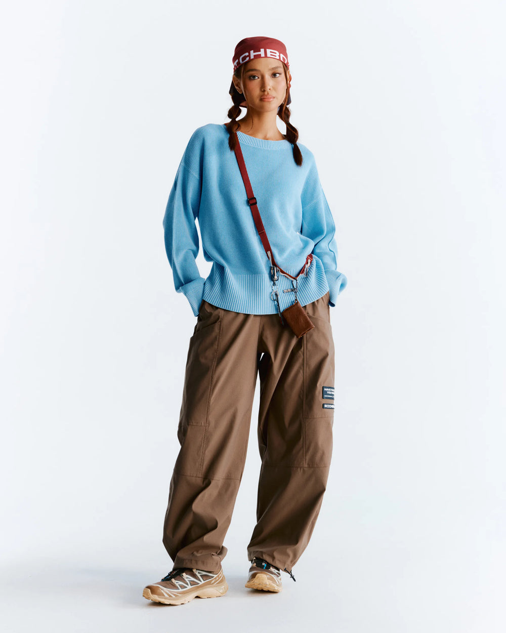 Washed Knitted Sweater - Sky Blue