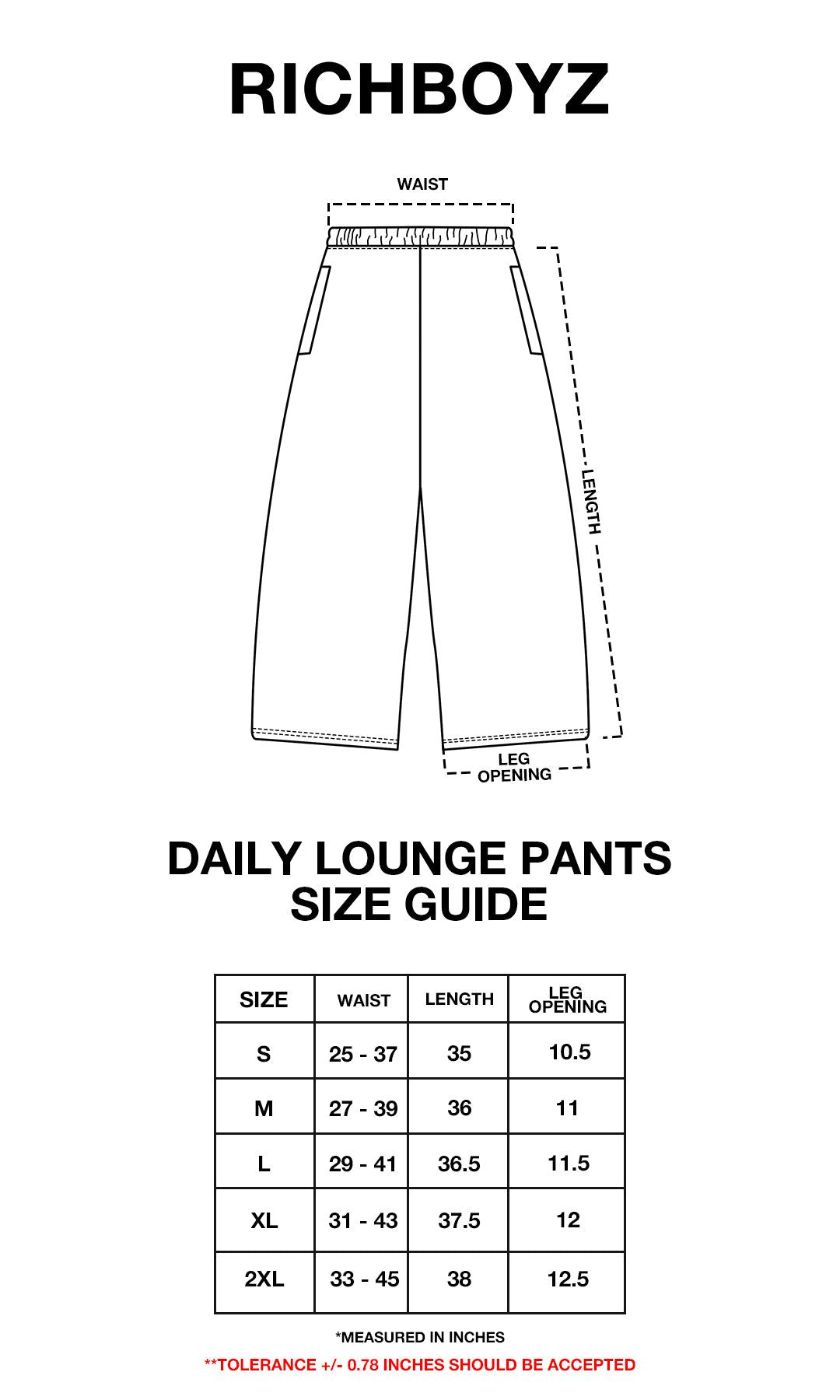 Product size chart