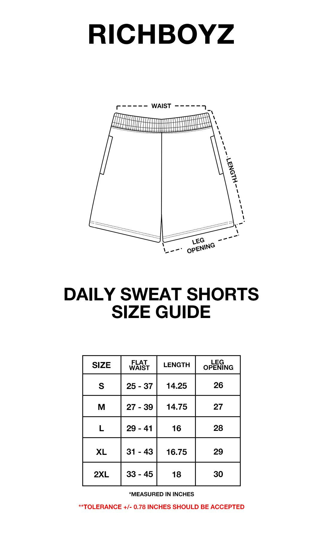 Product size chart