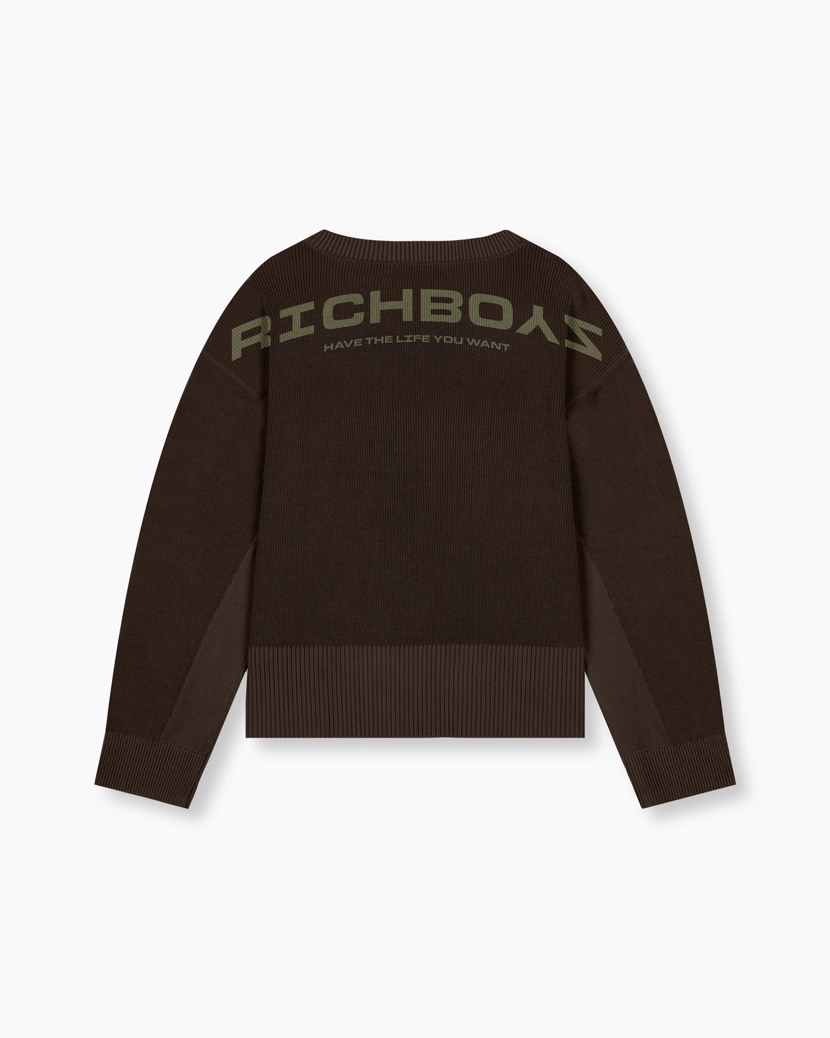 Washed Knitted Sweater - Brown