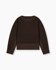 Washed Knitted Sweater - Brown