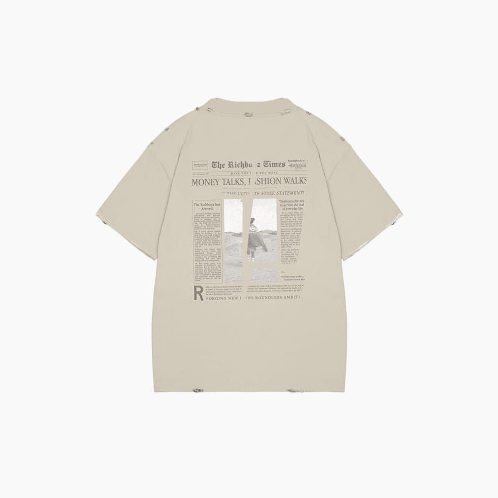 RELAXED DROP SHOULDER TEE - BONE - Richboyz